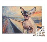 gatto sfinge Jigsaw Puzzle Impossible 1000 Pezzi strada Sunset Decorazione Per La Casa. Giochi Rilassamento E Intelligence Per Adulti E Bambini Da 12 Anni 1000pcs (75x50cm)