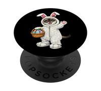 Gatto siamese come coniglietto pasquale divertente carino ragazzi ragazze e bambini PopSockets PopGrip Adesivo