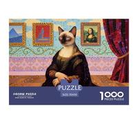 Gatto siamese Galleria del Louvre Puzzle in Legno Impermeabile DIY Puzzles Da 1000 Pezzi Regali Per Adulti Impossibili Giochi Educativi