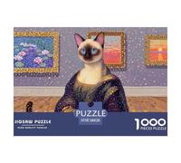 Gatto siamese Galleria del Louvre Puzzle in Legno Impermeabile DIY Puzzles Da 1000 Pezzi Regali Per Adulti Colorati Per Decorazioni Domestiche