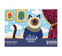 Gatto siamese Galleria del Louvre Puzzle in Legno Impermeabile Puzzles Da 1000 Pezzi Per Adulti Colorati Giochi Educativi