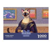 Gatto siamese Galleria del Louvre Puzzle in Legno Impermeabile Puzzles Da 1000 Pezzi Per Adulti Impossibili Per Decorazioni Domestiche