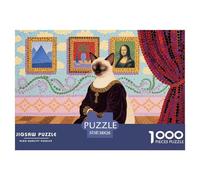 Gatto siamese Galleria del Louvre Puzzle in Legno Impermeabile Puzzles Da 1000 Pezzi Regali Per Adulti Sfidanti E Rompicapo Giochi Educativi