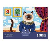 Gatto siamese Galleria del Louvre Puzzle in Legno Impermeabile Puzzles Da 1000 Pezzi Regali Per Adulti Divertenti Giochi Di Impegnativi