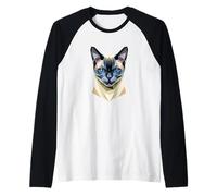 Gatto Siamese Gatto Siamese Cat Siamese Dolce Gatto Maglia con Maniche Raglan
