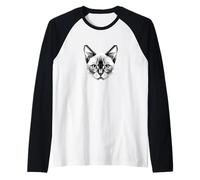 Gatto Siamese Gatto Siamese Cat Siamese Dolce Gatto Maglia con Maniche Raglan