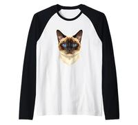 Gatto Siamese Gatto Siamese Cat Siamese Dolce Gatto Maglia con Maniche Raglan