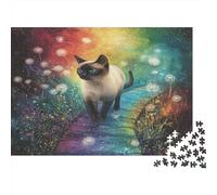 Gatto Siamese Jigsaw Puzzle Impossibili 1000 Pezzi Sentiero magico Decorazione Per La Casa. Rilassamento E Intelligence Per Adulti E Ragazzi Da 14 Anni 1000pcs (75x50cm)