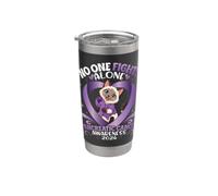 Gatto siamese Nessuno combatte il cancro al pancreas da solo Supporto 26 Bicchiere termico in acciaio inox doppia parete