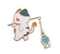 Gatto smalto pin, Cartoon carino animale badge pin, animale smalto pin set, gatto distintivi spilla pin, gatto spilla animale zaino badge pin(green)