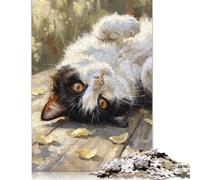 Gatto smoking sottosopra Puzzle in Legno 500 Pezzi, Gioco di Famiglia