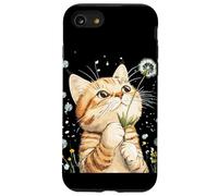 Gatto soffice che tiene un dente di leone per un dolce momento Custodia per iPhone SE (2020) / 7 / 8