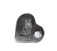 Gatto somalo orologio a forma di cuore con un gatto Art-Dog