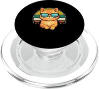 Gatto soriano arancione vintage carino con occhiali da sole PopSockets PopGrip per MagSafe