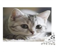 Gatto soriano Puzzle Impossibili 1000Pcs Big Eyes Decorazione Per La Casa. Giochi Rilassamento E Intelligence Per Adulti E Ragazzi Da 14 Anni 1000pcs (75x50cm)