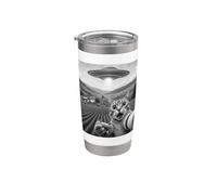 Gatto spaventato Selfie UFO Gioco Umorismo Extraterrestre Divertente Bicchiere termico in acciaio inox doppia parete