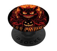 Gatto spettrale con zucca dimenticata Halloween Design Kids PopSockets PopGrip Adesivo