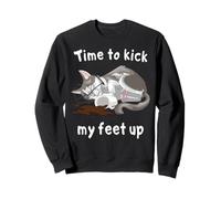 Gatto Stanco con caffè Divertente Rilassarsi Dopo Lavoro Felpa