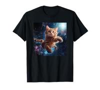 Gatto stelle volanti per Lover Cats Kitty Galaxy Kitten Univers Maglietta