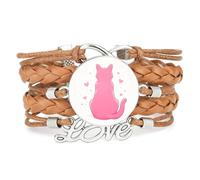 Gatto Stilizzato Visto Da Dietro, Creativo, Cuore D'Amore, In Pelle Intrecc