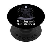 Gatto strega occulto cristallo gotico Familiar Moon Magic PopSockets PopGrip Adesivo