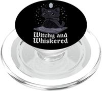 Gatto strega occulto cristallo gotico Familiar Moon Magic PopSockets PopGrip per MagSafe