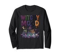 Gatto Stregato di Halloween Cauldron Magic Maglia a Manica