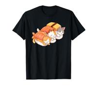 Gatto Sushi Roll Kawaii Proprietario Gatto Sashimi Nigiri Cibo Giapponese Maglietta