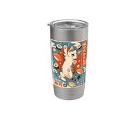 Gatto Sushi Rolls Nigiri Cibo Giapponese Amante Gatto Anime Giappone Bicchiere termico in acciaio inox doppia parete