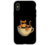 Gatto Tazza di Caffè Cool Pool Divertente Chill Kitty Occhiali Da Sole Caffè Custodia per iPhone X/XS
