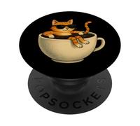Gatto Tazza di Caffè Cool Pool Divertente Chill Kitty Occhiali Da Sole Caffè PopSockets PopGrip Adesivo
