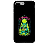 Gatto UFO Alieno Rapimento Ramen Divertente Giapponese Cool Grafica Custodia per iPhone 7 Plus/8 Plus