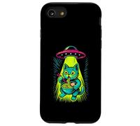 Gatto UFO Alieno Rapimento Ramen Divertente Giapponese Cool Grafica Custodia per iPhone SE (2020) / 7/8