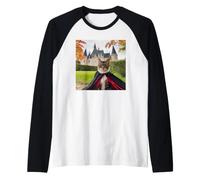 Gatto Vampiro di Halloween in Un Mantello Maglia con Maniche Raglan