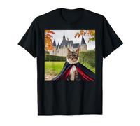 Gatto Vampiro di Halloween in Un Mantello Maglietta