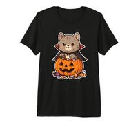 Gatto Vampiro in Zucca con Caramelle Maglietta Premium