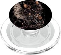 Gatto vampiro steampunk con caratteristiche di pipistrello e PopSockets PopGrip per MagSafe