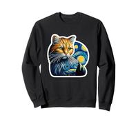 Gatto Van Gogh Style Pittura Art Felpa