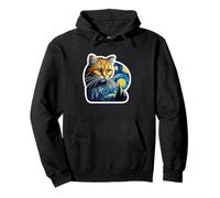 Gatto Van Gogh Style Pittura Art Felpa con Cappuccio