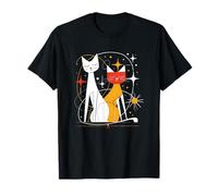 Gatto vintage retrò metà secolo moderno look gatti anni '50 Maglietta