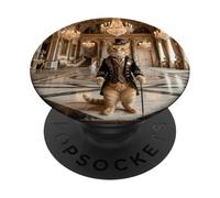 Gatto vittoriano Gentleman Palace Elegante Interni Classici PopSockets PopGrip Adesivo