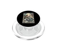 Gatto Vs Mostro Trex Giapponese Giappone Ukiyo-e Arte PopSockets PopGrip per MagSafe