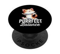 Gatto Yoga Purrfect Equilibrio Felice Cartone Animato Gattino Perfetto Gioco PopSockets PopGrip Adesivo