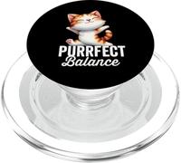 Gatto Yoga Purrfect Equilibrio Felice Cartone Animato Gattino Perfetto Gioco PopSockets PopGrip per MagSafe