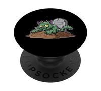Gatto zombie che risorge dalla tomba PopSockets PopGrip Adesivo