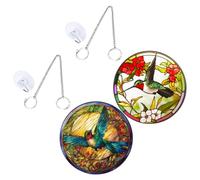 Gatuida 1 Impostato Ciondolo con Motivo Colibrì Esotico Prisma Ricevitore Rintocchi Polpo Pendente Decorazione della Finestra Decorazione da Parete per Uccelli Diffusore Acrilico Colorful