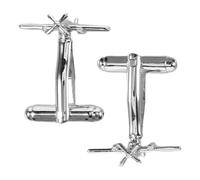 Gatuida 1 paio di gemelli in metallo a forma di aereo, da uomo, stile | Eleganti gemelli rotondi per lavoro, matrimoni e feste, un regalo perfetto per lo sposo, il marito o il padre.