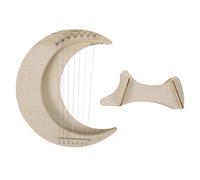 Gatuida 1 Set Arpa Di Legno Portatile Per Piccola Arpa Piccolo Arpa Da Grembo Arpe Arpa Lira Fai Da Te Mini Arpa Acustico Arpa a 7 Corde Musicale Arpa Lira Lunare Metallo Beige