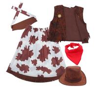 Gatuida 1 Set Costume Cowgirl Completo per Donne con Cappello e Bandana Outfit da Feste Tema Western per Halloween e Design Autentico e Traspirante