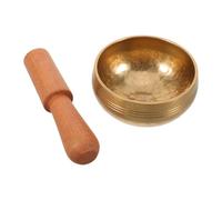 Gatuida 1 set di bacchette per campane tibetane - Campana sonora nepalese con motivo martellato da 8 cm per donne, yoga, meditazione, canti, musica, viaggi e preghiere